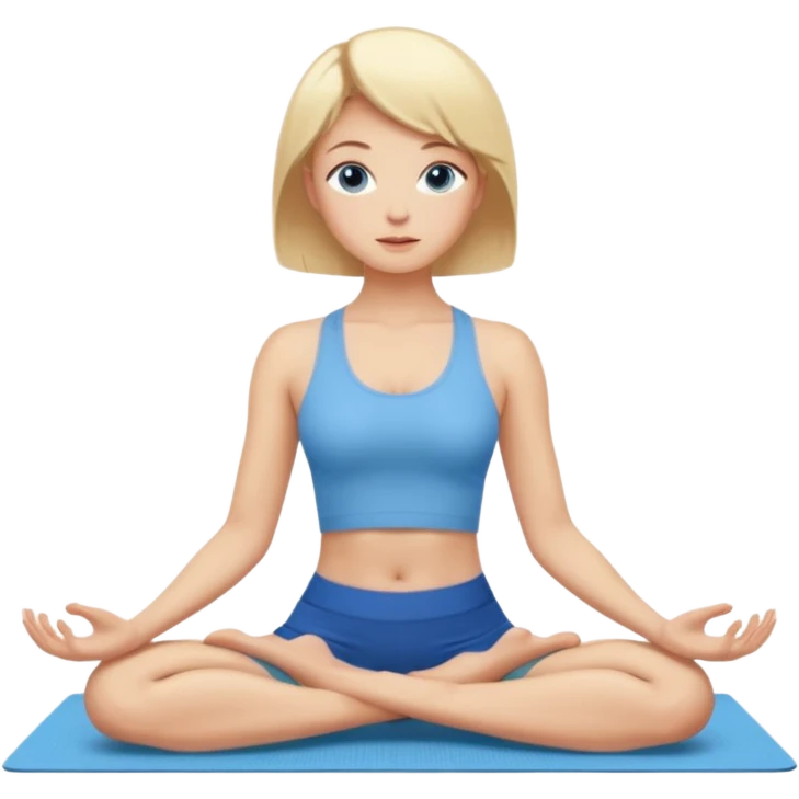 Blonde short hair blue eyes yoga poses emoji