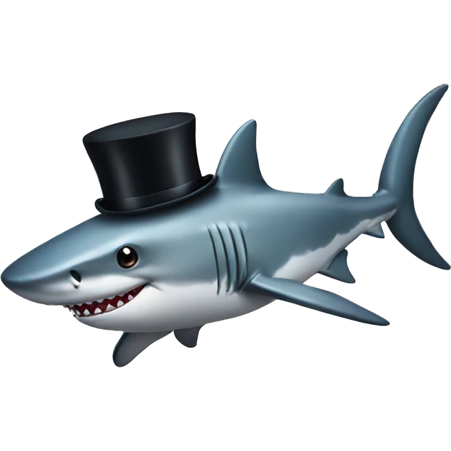 Shark with top hat emoji
