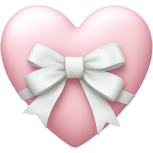 Pastel pink heart with white bow emoji