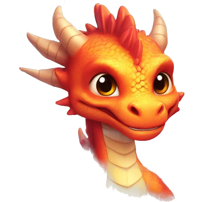 dragon cute little in love emoji