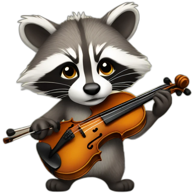 Racoon playing violin emoji