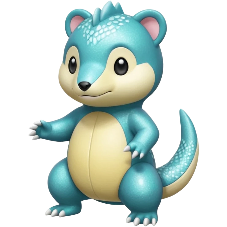 Sparkly Shiny Pastel Oshawott-Sandshrew-Totodile-Salandit (full body) emoji