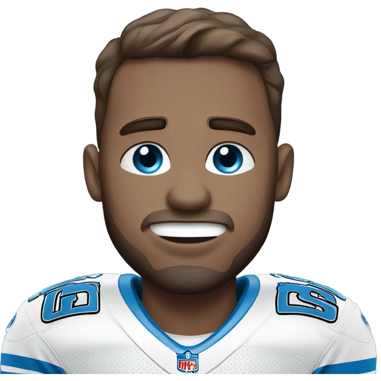 Crying Detroit lions fan white with blue eyes emoji