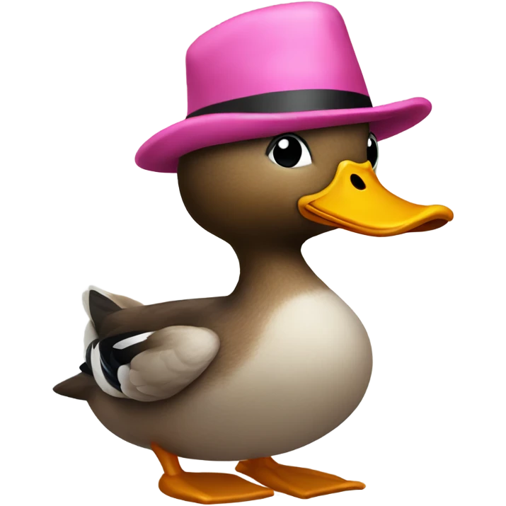 Duck with a pink hat emoji
