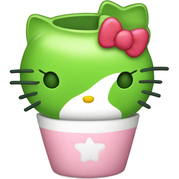 hello kitty drinking matcha emoji