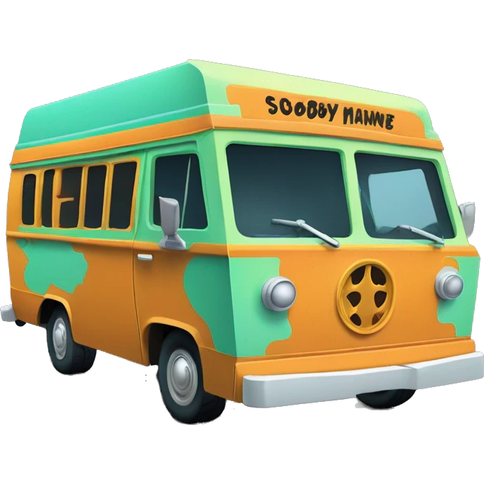Detailed Papercraft Scooby Doo mystery machine step van emoji