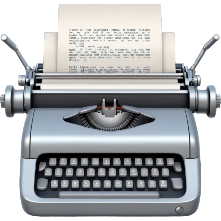 robot typewriter emoji with paper emoji