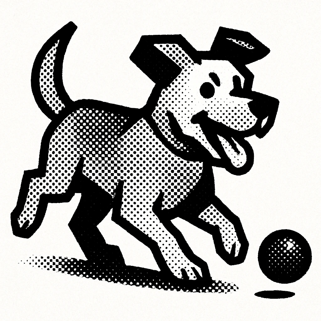 happy dog running after ball emoji