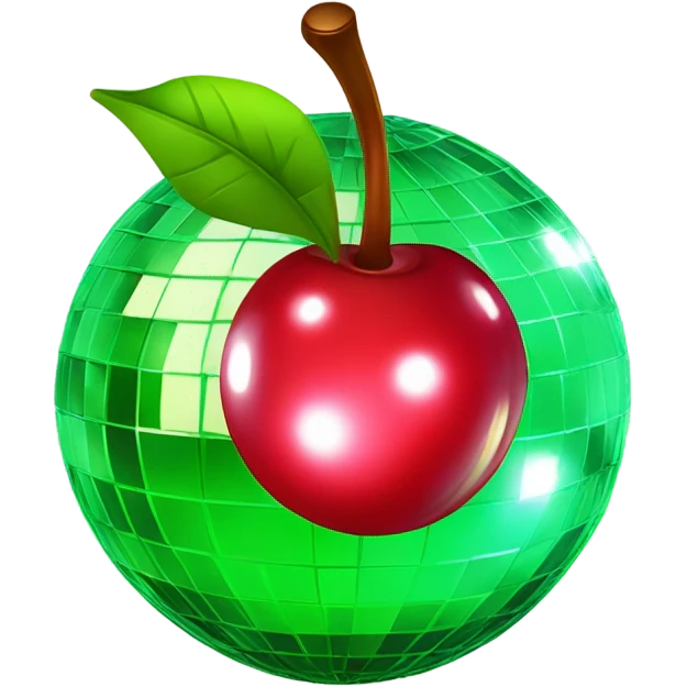 Disco ball cherry  emoji