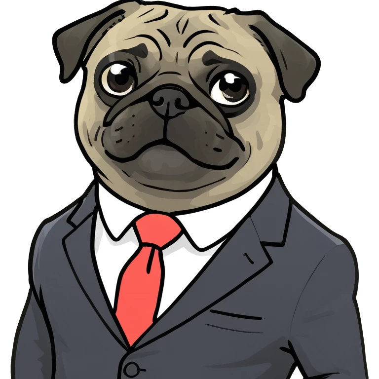 Pug in suit emoji
