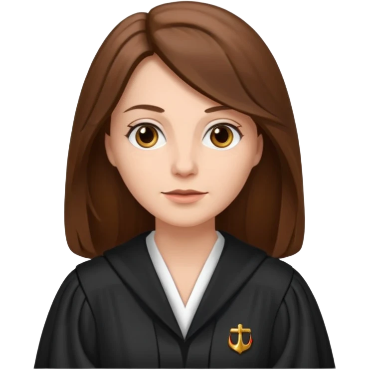 white-women-with-long-brown-hair-lawyer-in-lawyer’s-robe. emoji