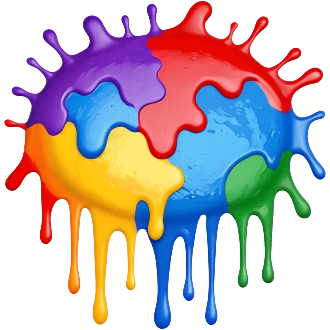 Make a painting which is splattered paint emoji