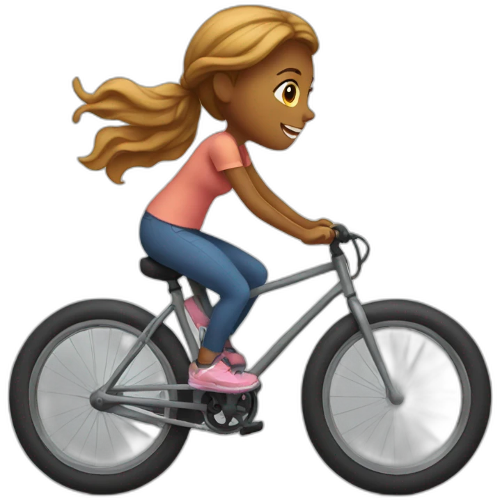 Girl riding bike emoji