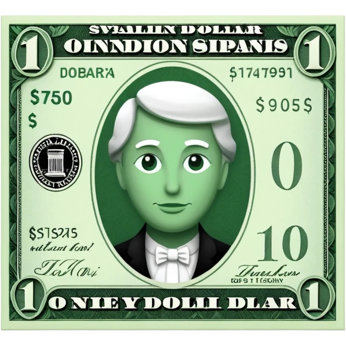 Single dollar bill emoji