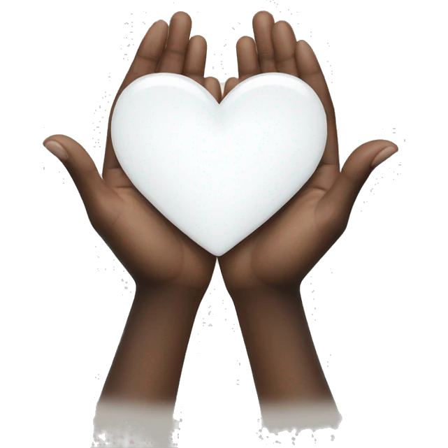 white heart in open palms emoji