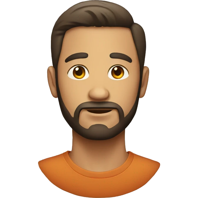 round faced man with short facial hair  emoji
