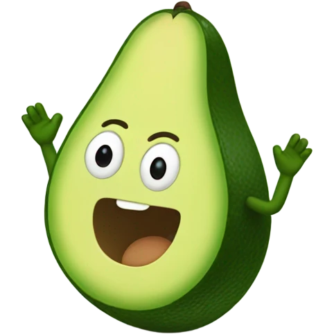 avocado waving hand emoji