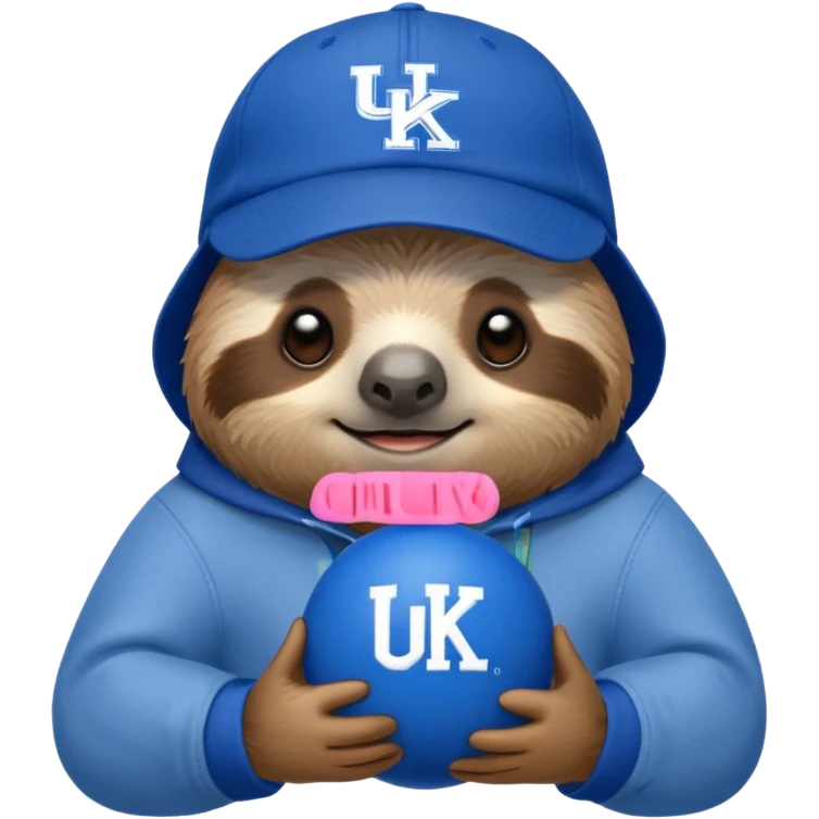Sloth with a blue ball cap and UK for university of Kentucky  emoji