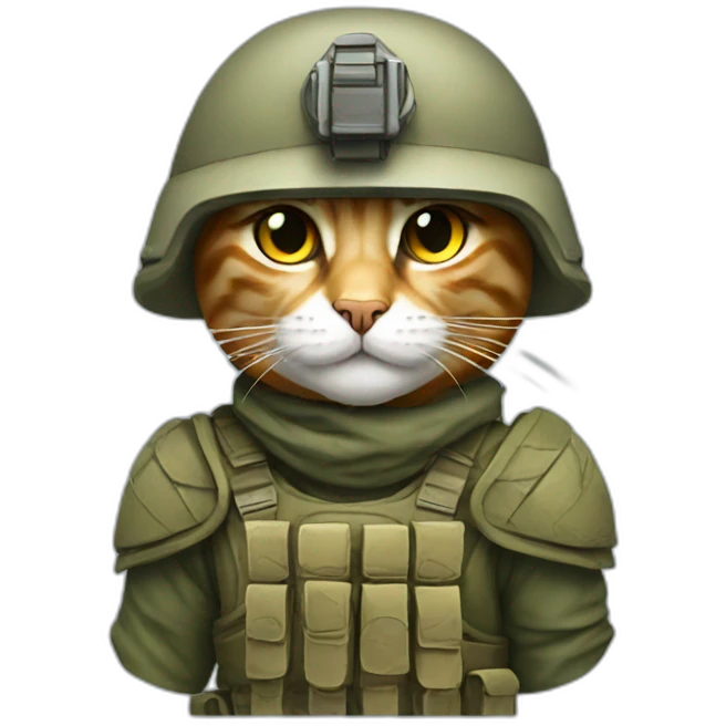 Cat soldier emoji