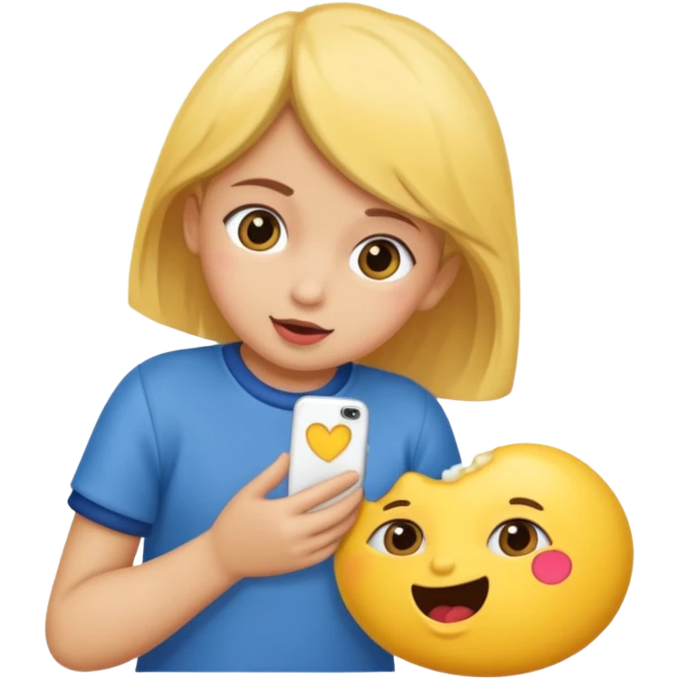Una niña besando un niño en la boca emoji