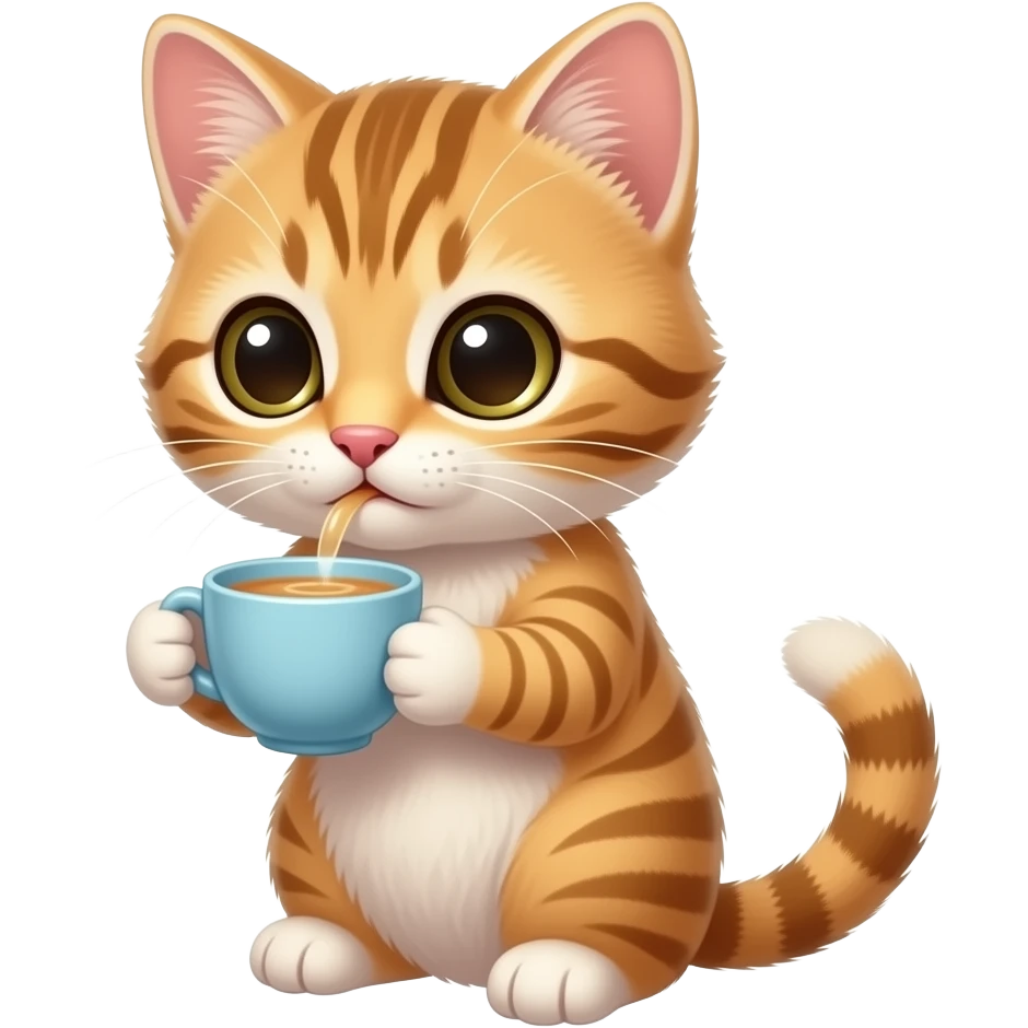 喝着茶的小猫 emoji