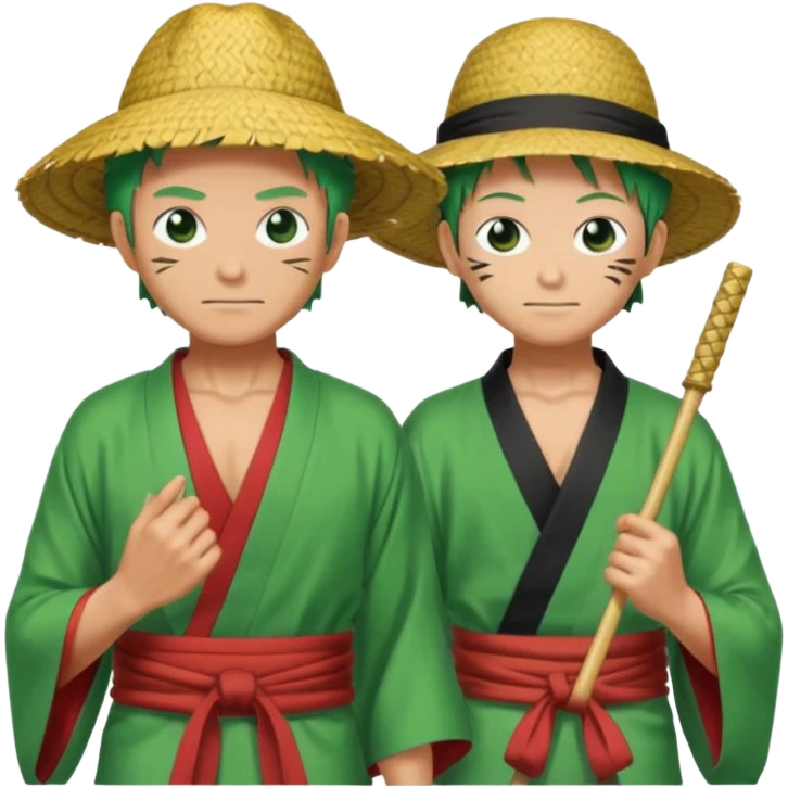 Anime fighting zoro vs luffy emoji