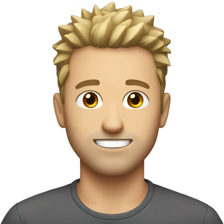 Average white guy with short spikey hair and stubble  emoji