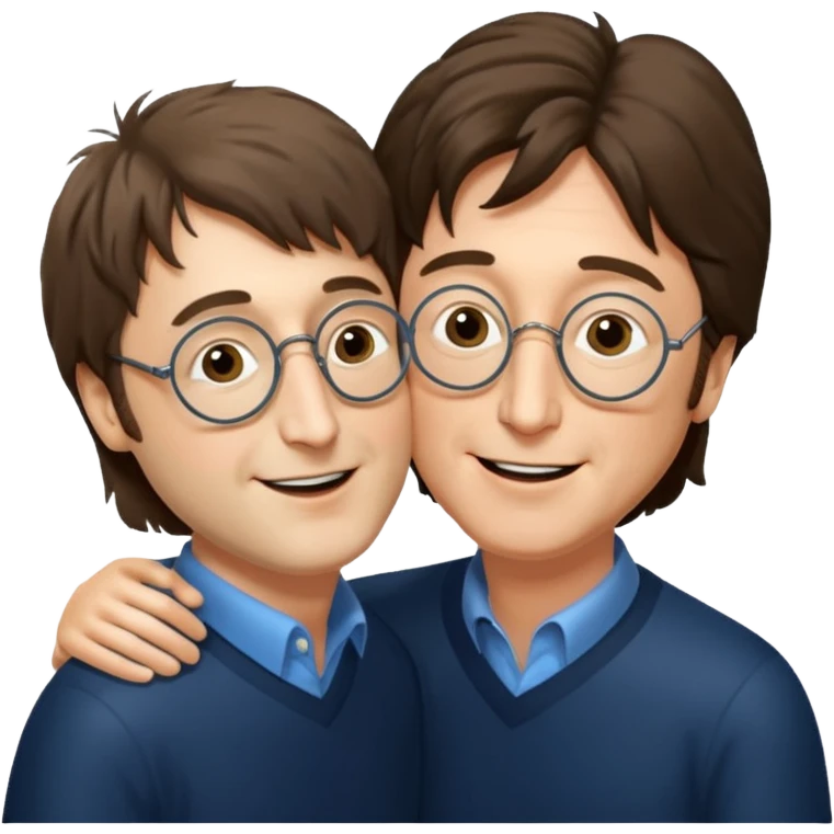 John Lennon kissing Paul McCartney emoji