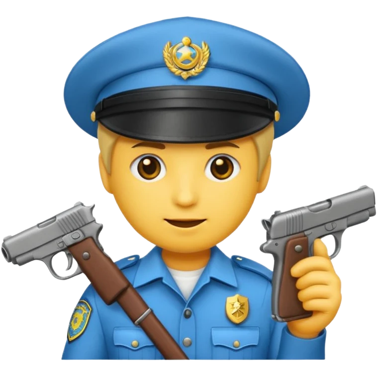 Un emojis con una gorra de lado una pistola y lanbro qué no sea un policía  emoji