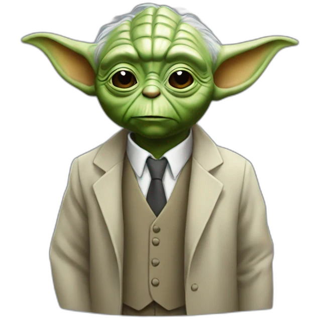 Yoda wearing suit emoji