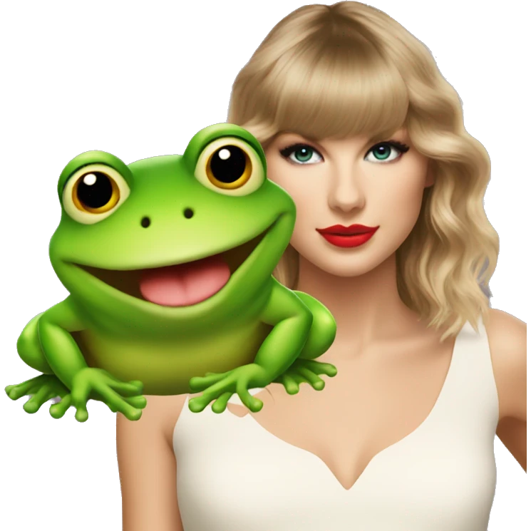 Taylor swift with a frog emoji