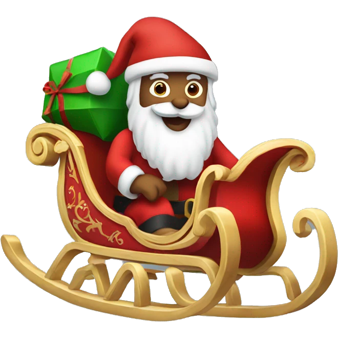 Santa in red sleigh emoji