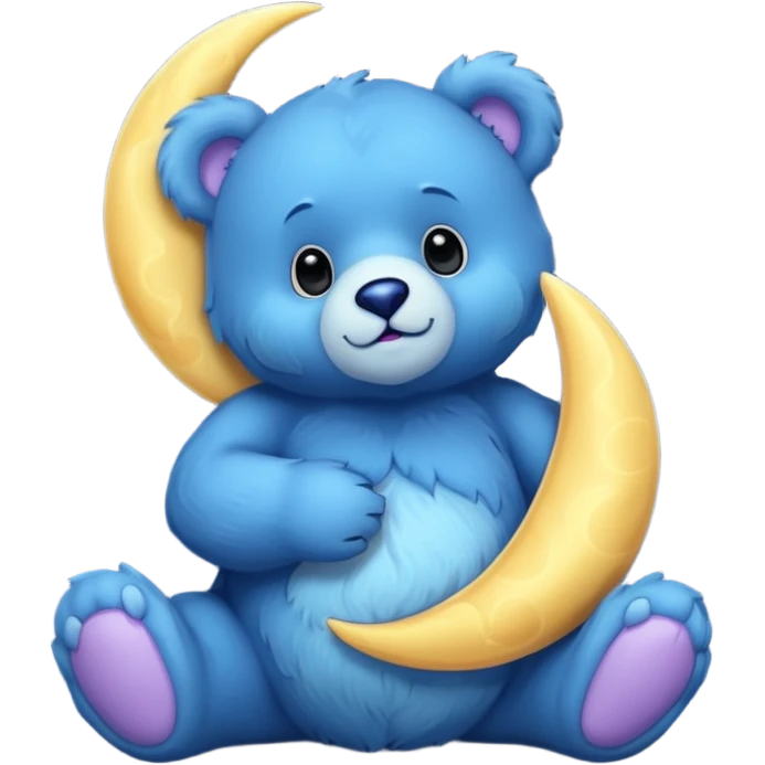 Blue bear holding a moon 🌙🐻 emoji