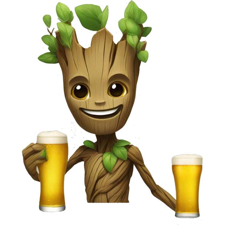 groot tomando cerveza emoji