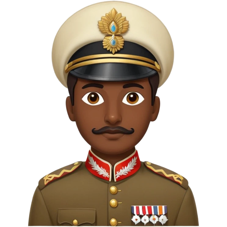 historical Indian sepoy soldier in British colonial uniform with traditional headwear emoji