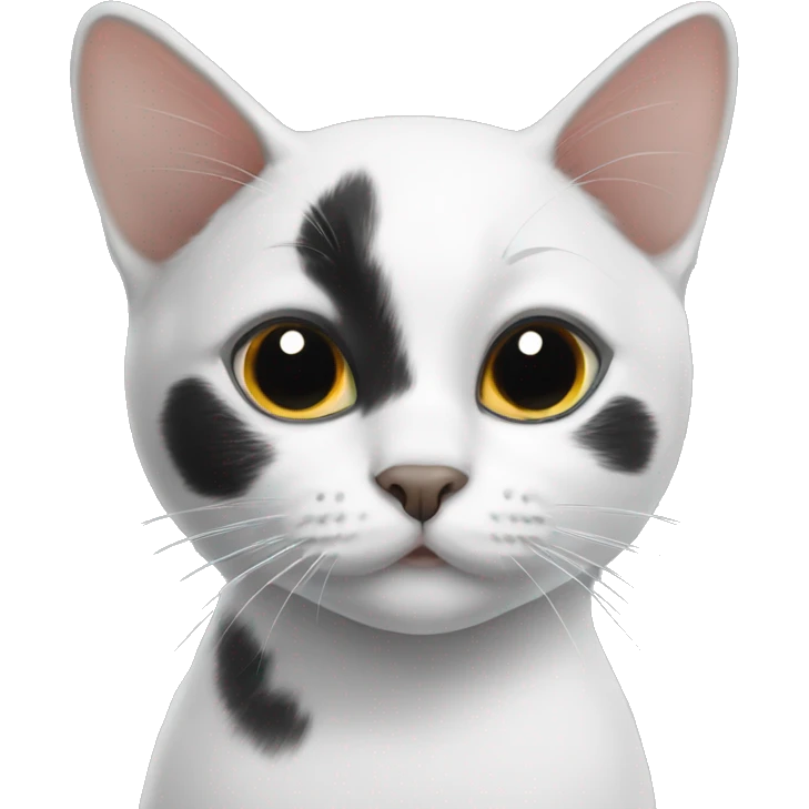 black and white cat with black nose emoji