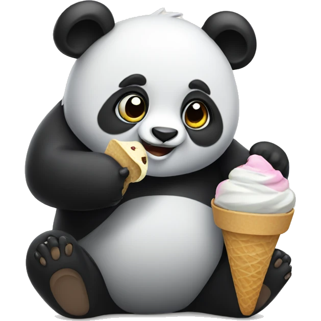 Panda eating ice cream emoji