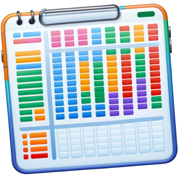 colorful spreadsheet with data cells emoji