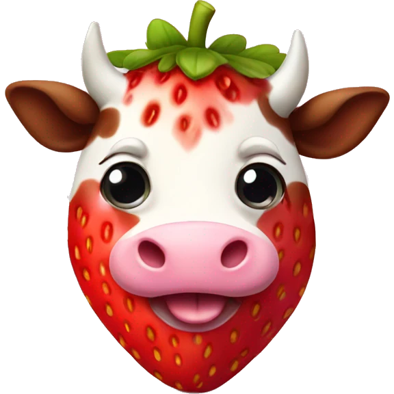 cute strawberry cow emoji
