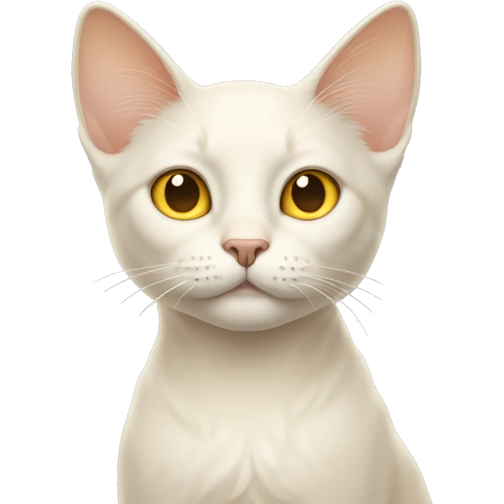 Cream colored cat with yellow eyes emoji