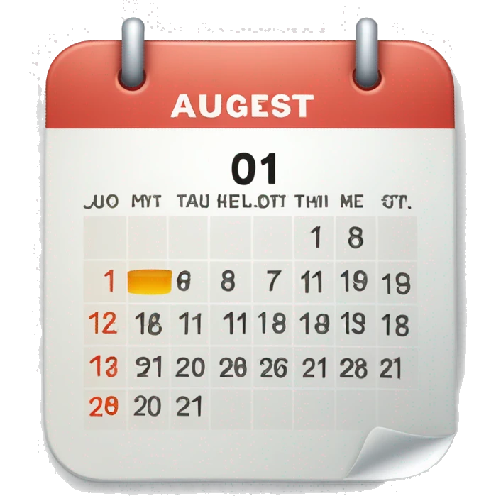 Calendar with August 11 date emoji