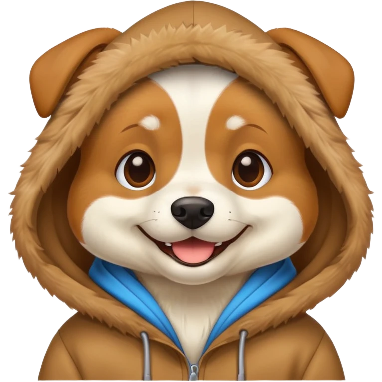 Dog wearing hoodie emoji