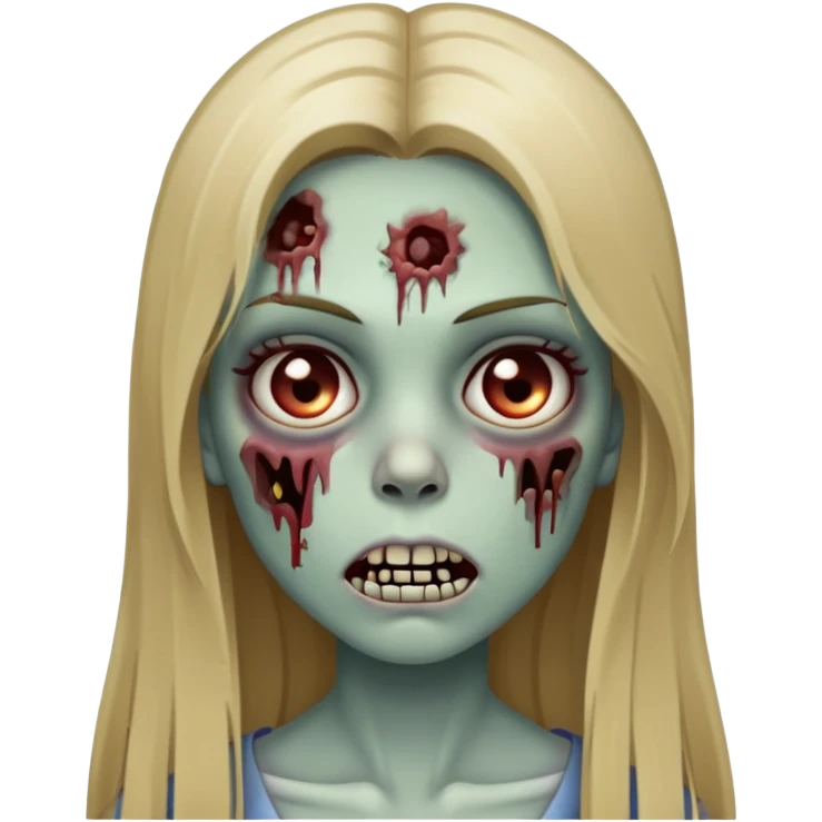 zombie girl with long straight dark blonde hair emoji