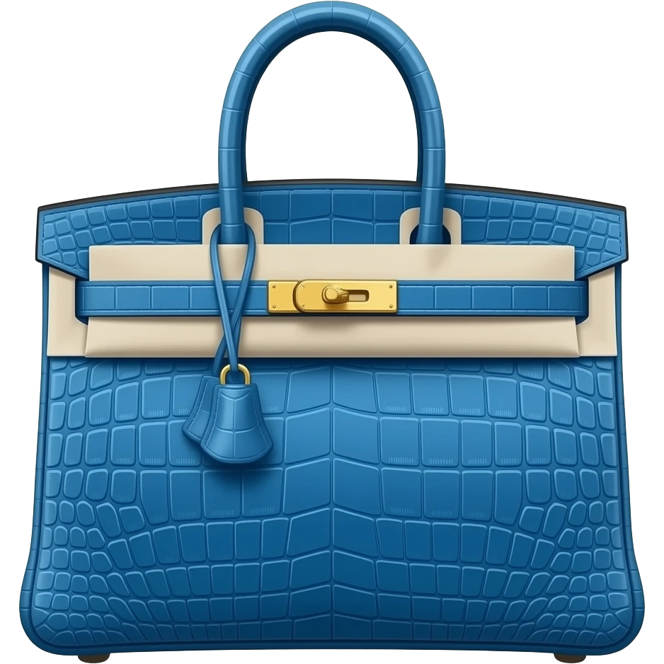 blue croc hermes birkin bag gold hardare emoji