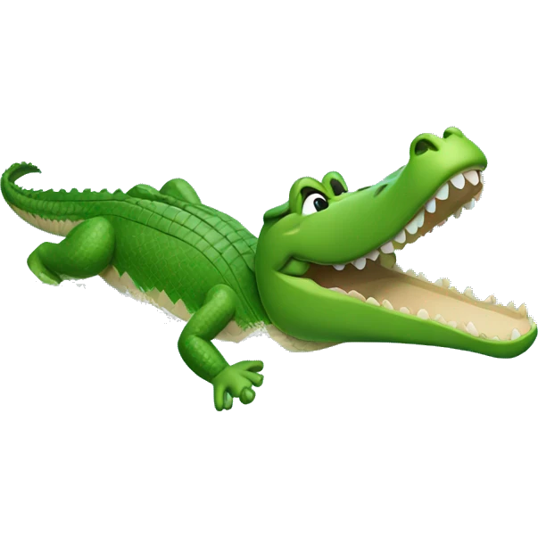Alligator swimming backstroke emoji