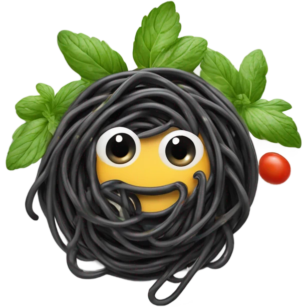 Black spaghetti  emoji