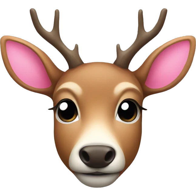 Deer with pink heart nose emoji