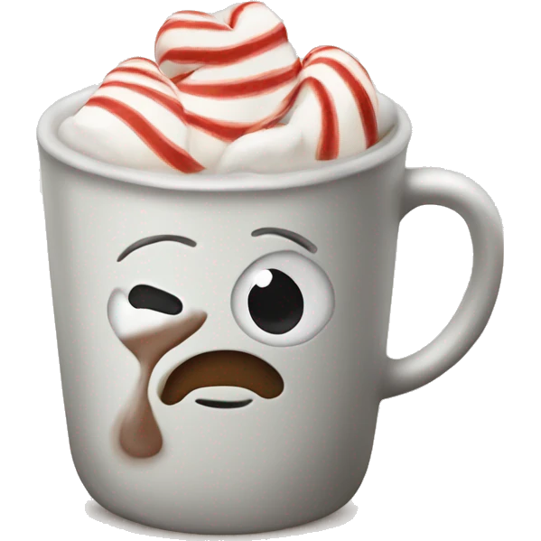 Peppermint hot cocoa emoji