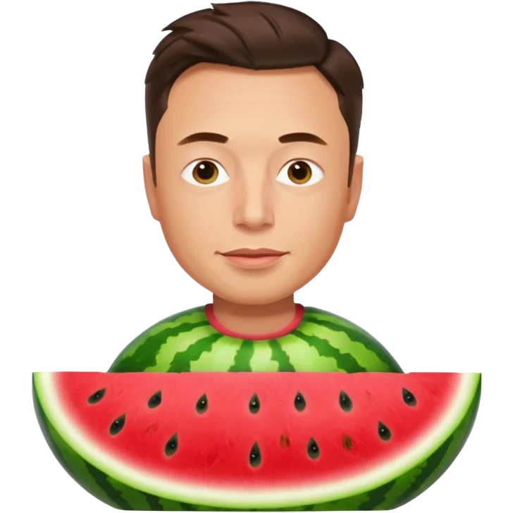 Elon musk in watermelon body emoji
