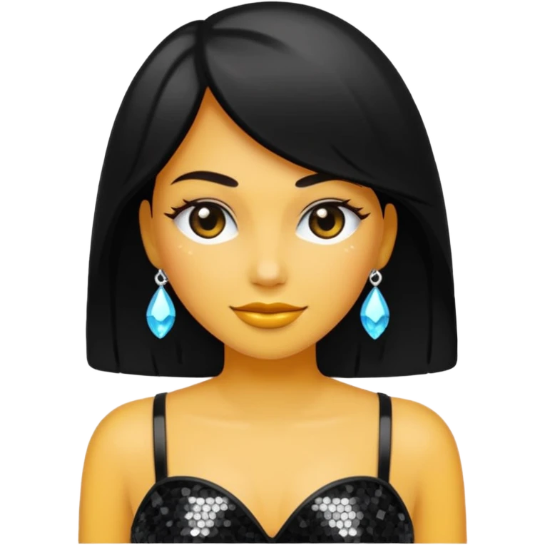 un top de ropa de mujer, para salir de fiesta, que sea negro y con detalles brillantes emoji